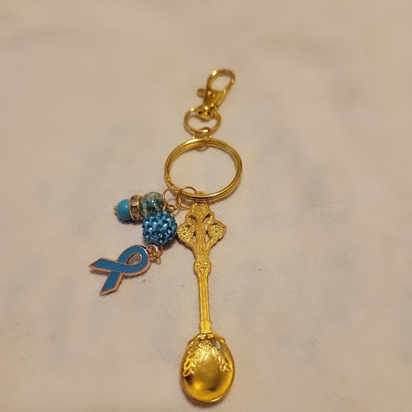 Teal support keychain/purse clip - Picture 1 of 1